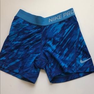 blue nike pro shorts